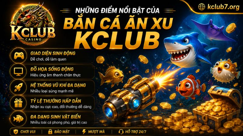 Những điểm nổi bật của Bắn cá ăn xu KCLUB