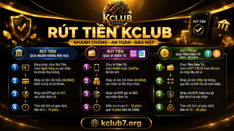 Hướng dẫn rút tiền KCLUB nhanh chóng